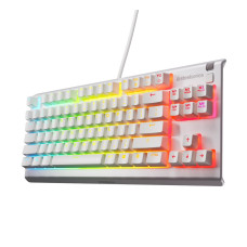 SteelSeries Apex 3 TKL Wired Membrane Gaming Keyboard, 8-Zone RGB Illumination, 24 Keys N-Key Roll Over, Gaming-Grade Anti-Ghosting, English (US) Layout, White